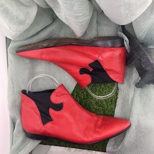 Vintage Silvano for Nilo Red Leather Ankle Boots | Women’s 7B